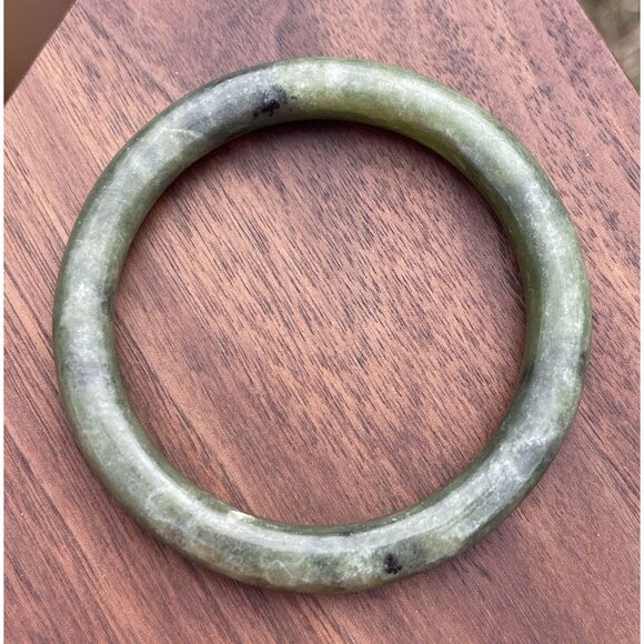 Jade Bangle Vintage Bracelet Estate 7” Natural - 173 carats - Picture 7 of 10